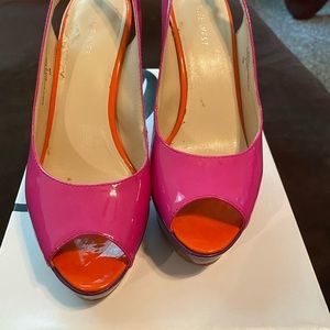 Nine West Orange and Purple Pumps